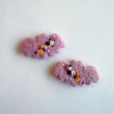 Embellished Pink Bat Geminis - Clips
